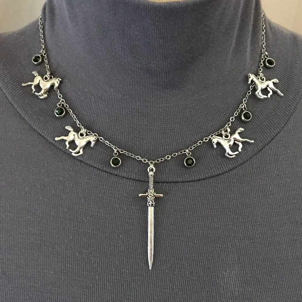 Éowyn's Necklace Lord of the Rings Warrior of Rohan Handmade Necklace, Sword - Picture 3 of 16